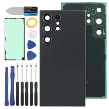 Imagem de Substituição de vidro da capa traseira para Samsung Galaxy S24 Ultra 5G 2024 Substituição de vidro traseiro com kits de ferramentas de reparo (Cor: Preto)