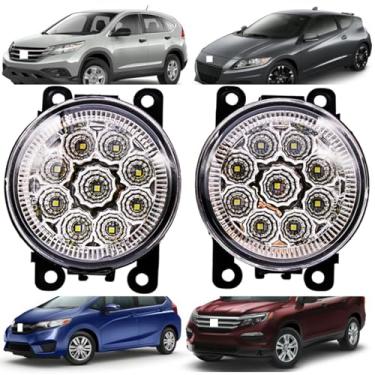 Imagem de Prefer Warehouse Par de 9 faróis de neblina de LED dianteiros compatíveis com Nissan Frontier 2005-2015 Pathfinder 2005-2012 Sentra 2007-2012 Xterra 2005-2013 substitui 26150EB500 33900STKA11 (Honda)