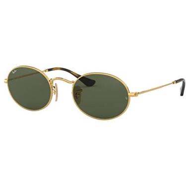 Imagem de Óculos de Sol Ray-Ban Oval 0RB3547N 001 Tam 51 / Ouro - Lentes Verde