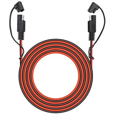 Imagem de Whrsinlor Chicote de desconexão rápida SAE de 2 pinos de 25 pés, conector de alimentação CC 12 V, carregador de bateria, cabo de extensão de alimentação SAE para motocicleta, carro, trator, calibre 18