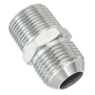 Imagem de PATIKIL Conector adaptador de tubo 1-1/40.6 cm macho 37 ° Flare JIC x 3/10.2 cm macho R encaixe de tubo restritor de alimentação de óleo conector hidráulico para sistema de tubulações de água a vapor