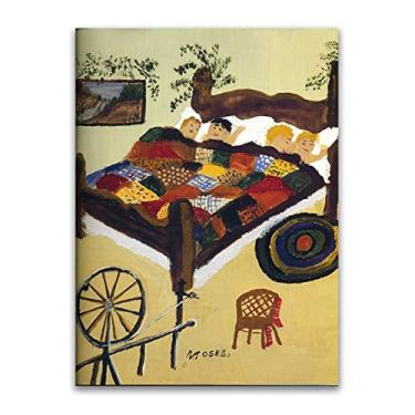 Imagem de Pinturas a óleo Grandma Moses Anna Mary Robertson. Reprodução impressa em tela. Obra de arte famosa (esperando pelo Natal), pôster e impressões de paisagem. Imagens de arte de parede em tela 60 x 85