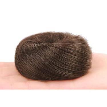 Imagem de Lindo Coque de Cabelo Desarrumado Coque de Cabelo Liso Para Mulheres Extensões de Cabelo Preto Coque Rabo de Cavalo Curto Extensões de Cabelo Cabelo Humano Real Liso Ajustável