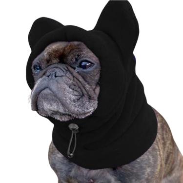 Imagem de HDKUW Chapéu de cachorro com formato de orelha fofo, protetores de ouvido de cachorro, proteção contra ruído, chapéus de inverno de lã polar para cães à prova de vento, capas de orelhas silenciosas