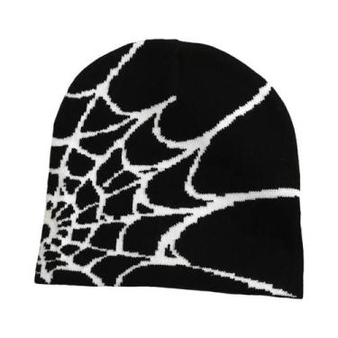 Imagem de Gorro Unissex Gótico de Teia de Aranha  Chapéu de Malha Quente para In