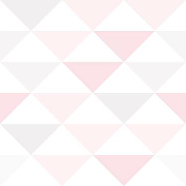 Imagem de Papel De Parede 3m Adesivo Lavável Menina Rosa Triangulo