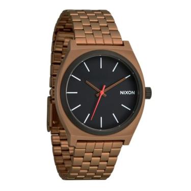 Imagem de NIXON Relógio analógico masculino de quartzo com pulseira de aço inoxidável 258353, bronze/preto, tamanho padrão, mostrador de tempo, Bronze/preto, standard size, Exibição de tempo