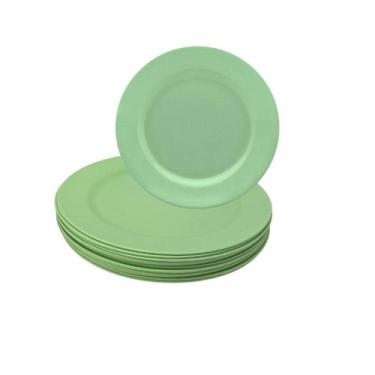 Imagem de Pratos de Melamina 12 pçs Raso 25cm Verde Bar Restaurante - Ecos