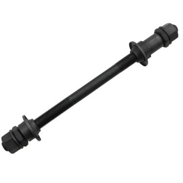 Imagem de sunnates 1 peça eixo de bicicleta 180 mm eixo do cubo traseiro de várias velocidades 3/20.3 cm preto substituição do eixo da bicicleta 26 eixo do cubo TPI kit de arruela de porca de bloqueio cônico