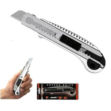 Imagem de Estilete Profissional Metal 5 Lâminas 10cm Com Trava