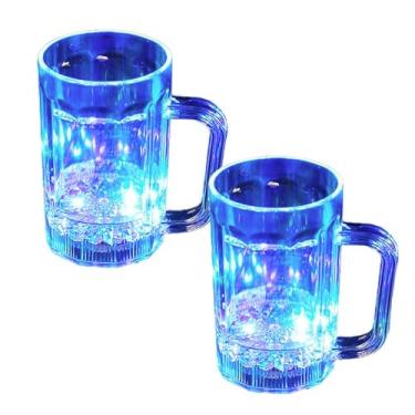 Imagem de Kit 2 Canecas Chopp Led Automático Ativado por Líquido 350 ml - Festa Balada Casamento Carnaval Bar Decoração