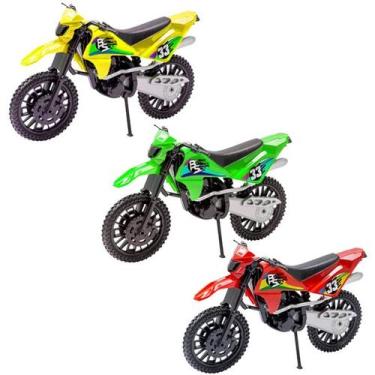 Imagem de Kit 3 Moto De Trilha 25cm Brinquedo Atacado Barato Doação Presente - B