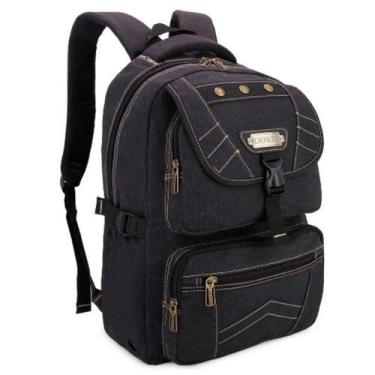 Imagem de Mochila Costas Unissex Lona Canvas Tam G Trabalho Escolar Notebook 15 