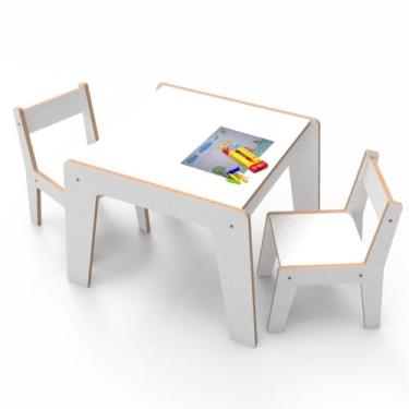 Imagem de Conjunto Mesinha E 2 Cadeirinhas Infantil Criança Mesa Didática Educat