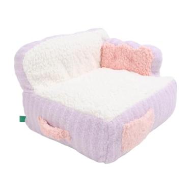 Imagem de Sofá-Cama Fofo para Gatos, Lavável, Capa Removível, Cama Macia e Aconchegante para Animais de Estimação, Cachorros Pequenos (Roxo)