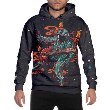 Imagem de Moletom Masculino Blusa de Frio Astronauta estampado total em desenho 
