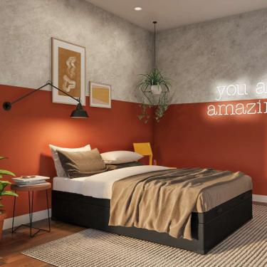 Imagem de Base para Cama Box Casal Maddux com Baú (47x138x188) Preta