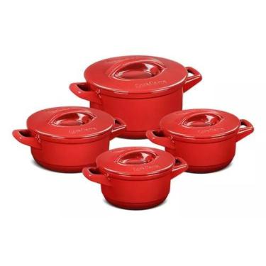 Imagem de Jogo De Panelas Em Cerâmica Duo + Com 4 Peças Ceraflame Pomodoro