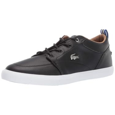 Imagem de Tênis Lacoste Bayliss para homens em couro preto/branco 11.5US