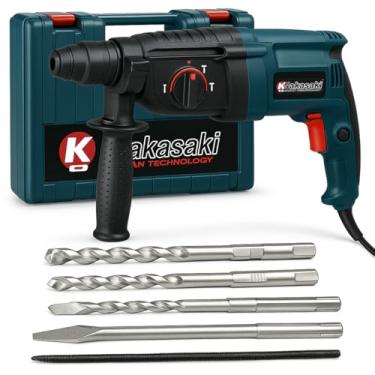 Imagem de Martelete Furadeira Rompedor Rotativo 1200W 12 Peças Completo (110)