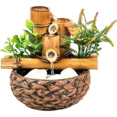 Imagem de Fonte De Agua Decorativa Chafariz Sizal Cascata Quedas Bica Bambu Zen 