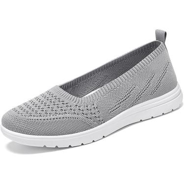 Imagem de Sapatos Ortopédicos De Plataforma Sapatos Femininos De Caminhada De Lazer Tênis Slip-on Clássicos Tênis De Corrida De Malha Respirável De Verão Tênis Leves, Yellow, 4.5 UK