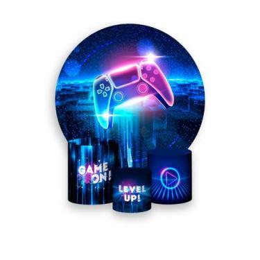 Imagem de Kit Painel de Festa Redondo e Capas De Cilindro - Diversos Temas - Via