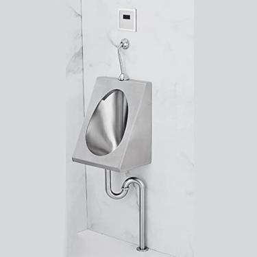 Imagem de Mictórios de aço inoxidável 304, mictório portátil para homens por indução de drenagem montada na parede mictórios de banheiro público, mictórios masculinos quadrados montados na parede, mictório de