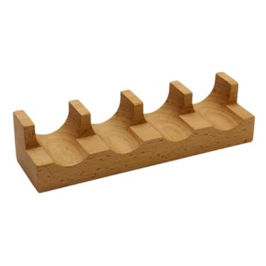 Imagem de Ｂｅｓｇａ Sushi Taco Holder Sushi Roll Hand Stand U Bandejas de bandeja de madeira Taco Stand Temaki Solter para cozinha de desktop , 4 Vagas