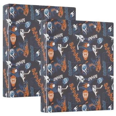 Imagem de Fichário redondo de hóquei no gelo, bolas esportivas de 3 cm, 3 anéis, para escritório, escola, material de trabalho, pasta de arquivos, capacidade para 200 folhas