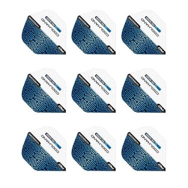 Imagem de RED DRAGON Hardcore Premium Luke Humphries Blue and White Standard Dart Flights - 3 conjuntos por pacote (9 voos de dardo no total)