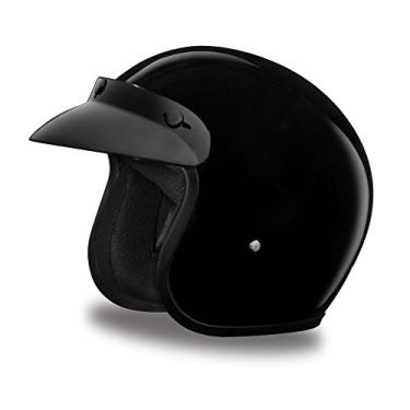Imagem de Capacete Daytona Capacetes para motocicleta Cara Aberta Cruiser - Preto de Alto Brilho 100% Aprovado pelo DOTDaytona Helmets "Leading The Way In Quality Headgear" X-Large DC1-A-XL