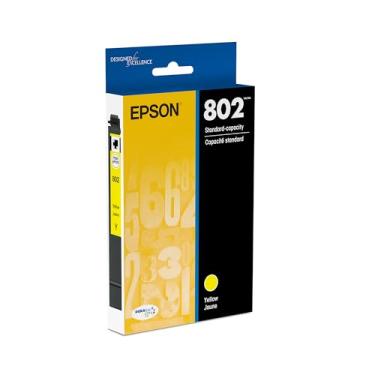 Imagem de EPSON Cartucho T802 DURABrite Ultra -Ink com capacidade padrão amarelo (T802420-S) para impressoras Epson WorkForce Pro selecionadas