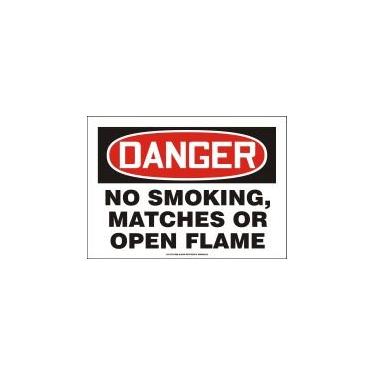 Imagem de Accuform Placa de segurança "Danger No Smoking, Matches Or Open Flame", Aluma-Lite™, 18 x 25 cm (MSMK004XL)