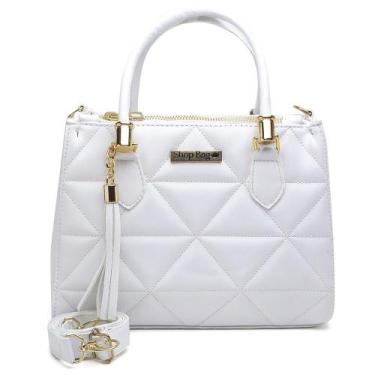 Imagem de Bolsa Feminina Média Shopbag Bordada Dubai 2025, Branco
