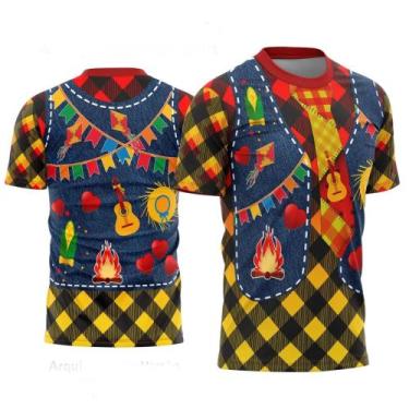 Imagem de Camisetas Xadrez Festa Junina Menina Arraiá Caipira Rosa - STAMMP B, R