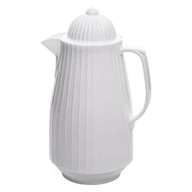 Imagem de Garrafa Térmica Lyor Branca 400ml Design Clássico Café Chá Mini Bambu