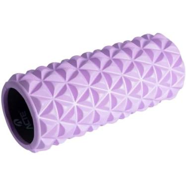 Imagem de Rolo de Massagem Liberação Miofascial Diamond Acte Sports, Texturizado, Foam Roller, Pilates, Yoga, Exercícios, Treino, 33cm x 14cm, Lilás e Preto