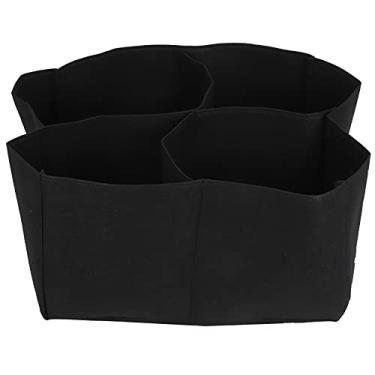 Imagem de Plant Grow Bag 60x60x30cm 4 Grades divididos Plantador de jardim Bolsa de plantio de plantio reutilizável tecido de feltro para plantio de vegetais externos em interior preto