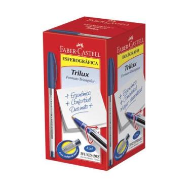 Imagem de Caneta esferográfica Trilux 032 média azul caixa com 50 unidades - Fab