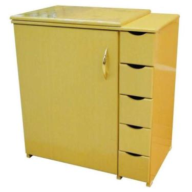 Imagem de Gabinete Luxo 5 Gavetas P/Maquina D Costura Doméstica Marfim - Megamak