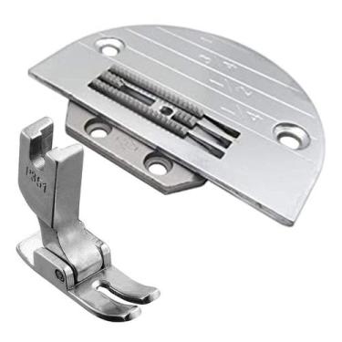 Imagem de Chapa Agulha 4 Carreira Longo Dente Calcador Reta Industrial - Evolver
