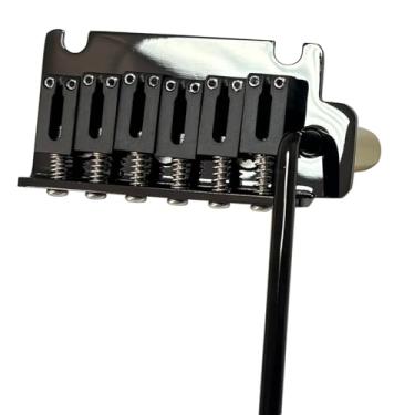 Imagem de OVSAL Ponte De Guitarra Elétrica 10,5 Mm, Vácuo, Preta, Tremolo 2 Pontos, Bloco Latão, Placa Sela Aço Inoxidável, 6 Cordas, Início, Stratocaster