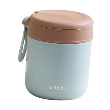 Imagem de IEUDNS Recipiente de Sopa com Tampa E Colher Integrada, Pote Térmico para Almoço, Azul