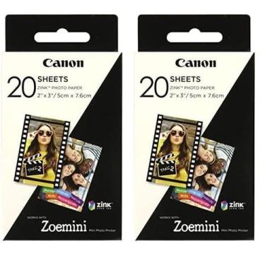 Imagem de Papel adesivo fotográfico Canon IVY ZINK 2 x 3, pacote de 20 folhas