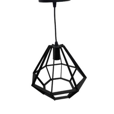 Imagem de Lustre Diamante Pequeno - Preto Fosco - Make Mdf