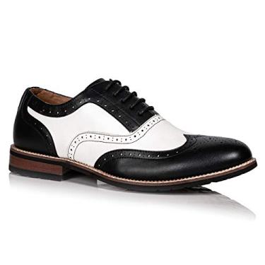 Imagem de Metrocharm MC315 Sapato Oxford masculino com cadarço, Preto/branco, 45