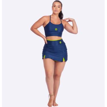 Imagem de Conjunto De Beach Tennis Treino Musculação Bicolor Leve Canelado Top A