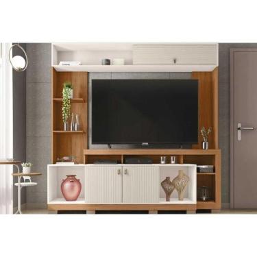 Imagem de Home p/ TV até 65 Pol Sinfonia c/ 3 Portas e 7 Nichos 200x203cm Freijo
