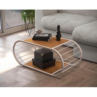 Imagem de Mesa de Centro Desk Canela/Branco - FdECOR